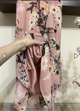 Літнє шифонове плаття на запах, плаття міді з квітами,