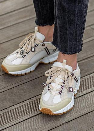 Женские кроссовки nike air edition lx jacquemus  light bone gold wmns #найк