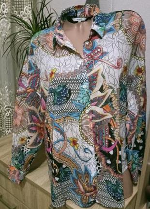 Натуральная летняя стильная рубашка оверсайз