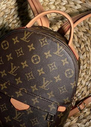 Сумка рюкзак у стилі louis vuitton palm springs backpack brown camel6 фото