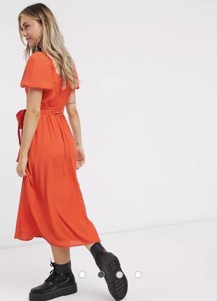 Вискозное миди платье new look zara с разрезом на ножке 100 % вискоза2 фото