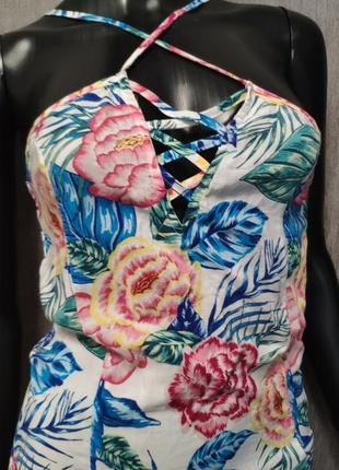 Цветочное катоновое платье 2