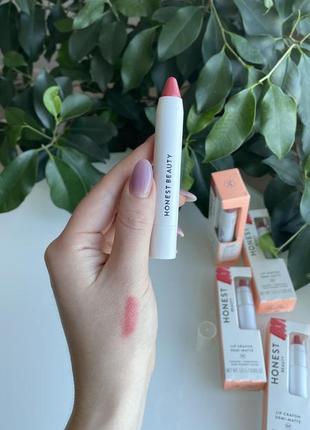 Зволожуюча помада-олівець honest beauty lip crayon demi matte melon 3g