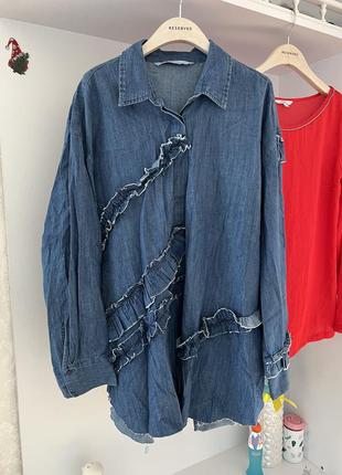 Крутая джинсовая рубашка zara