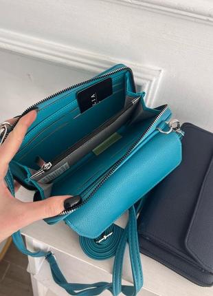 Блакитний клатч для телефону та гаманець 2в1.(дві моделі)5 фото