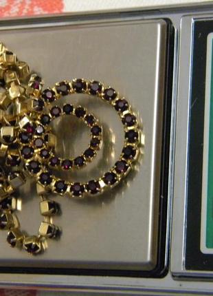 Колье ожерелье богемское гранатовое стекло яблонекс чехословакия №130810 фото