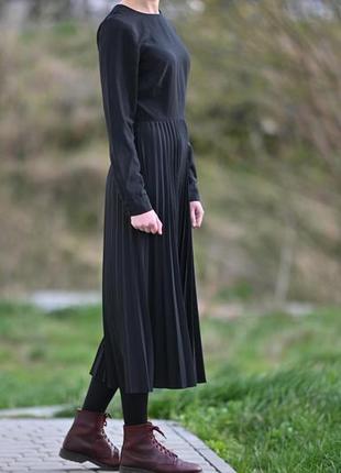 Черное длинное платье/платье warehouse s-m