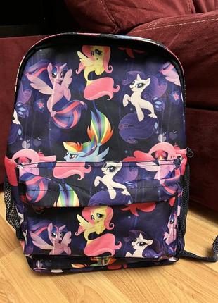 Рюкзак с радугами пайетки перевертыши little pony h&amp;m, zara next george2 фото