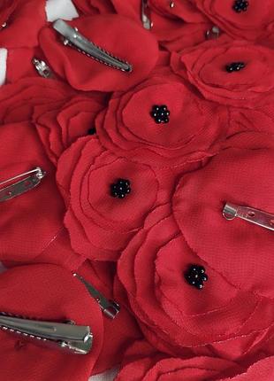 Заколка заколка брошь цветок мак