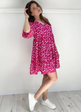 Женское летнее платье свободного кроя размеры 42-524 фото