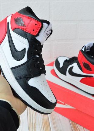 Женские высокие кожаные кроссовки nike air jordan #найк