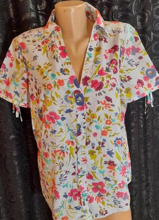 Легкая женская блуза рубашка 100% cotton xxl