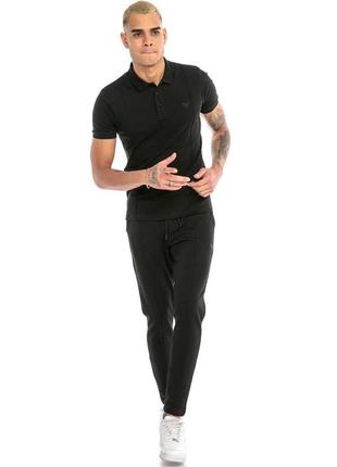 Чоловічий комплект штани + поло / якісний комплект в чорному кольорі на літо