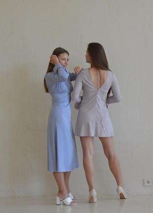 Плаття міді сукня  міні в двох кольорах 💙3 фото