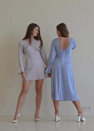 Плаття міді сукня  міні в двох кольорах 💙2 фото