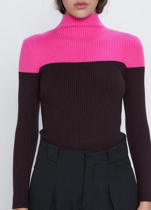 Гольф водолазка джемпер зара в рубчик