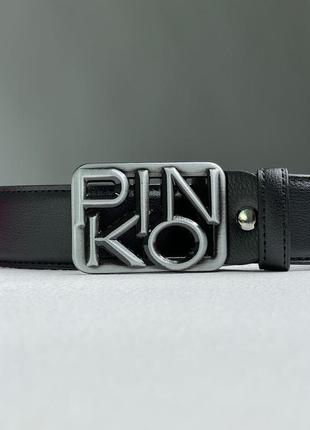 Женский ремень jersey text leather belt black / silver черный