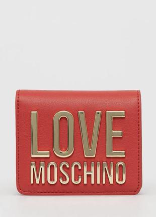 Кошелек love moschino, оригинал, есть дефекты, состояние на фото, материал - искусственная кожа