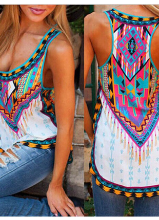 Майка в стилі бохо, етно, красивий принт