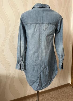 Джинсовка удлинённая рубашка халат3 фото