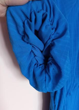 Яскраво синя шифонова сукня, платье миди шифон 50-52 р.3 фото