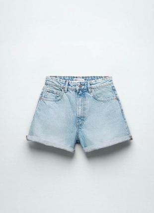 Zara джинсовые шорты зара светло-голубые шорты бермуды3 фото