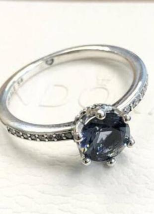 Серебрянное кольцо голубая безупречность серебро 925 пандора pandora4 фото
