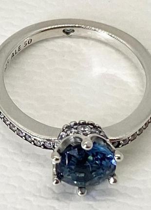Серебрянное кольцо голубая безупречность серебро 925 пандора pandora5 фото