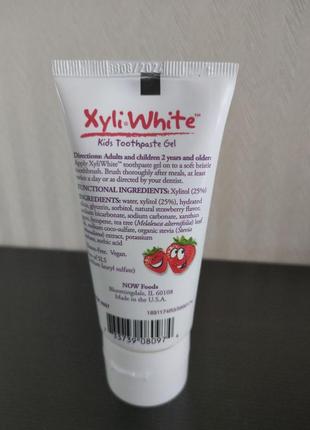 Now foods xyliwhite зубная паста-гель для детей, без фторидов, клубничный вкус, 85 г2 фото