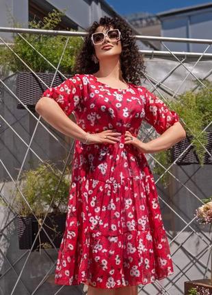 Стильна сукня жіноча великого розміру,червона,різнокольорова,плаття великий розмір літне,на літо 20233 фото