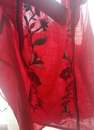 Натуральная моделирующая блуза вышиванка корсет, хлопок, tu6 фото