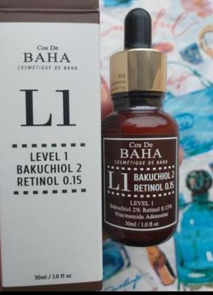 Сироватка антивікова cos de baha l1 bakuchiol & retinol serum 30 мл