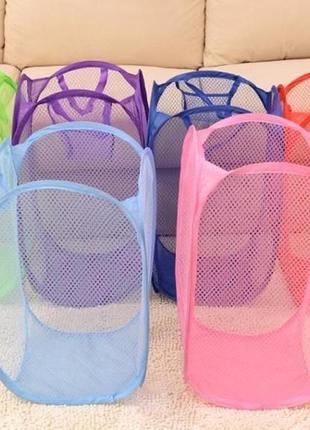 Корзина складна для білизни та іграшок кошик сітка