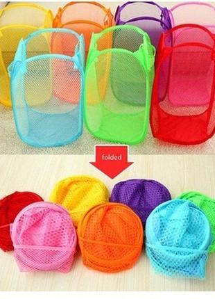 Корзина складна для білизни та іграшок кошик сітка