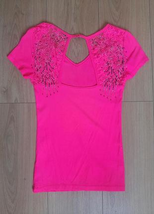 Футболка yves saint laurent крылья ангел розов малин яркая лето сваровски yves sent laurent туника angel