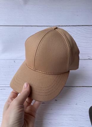 Кепка бейсболка бежева котон однотонна