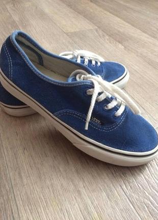 Vans брендовые кеды, кроссовки на шнурках синие