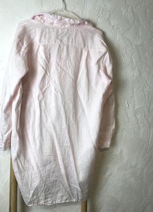 Сукня-сорочка органічних льон удлинённая рубашка - платье3 фото