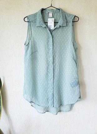 Новая блуза мятного цвета с удлиненной спинкой h&amp;m 12 u92 фото