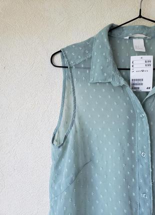 Новая блуза мятного цвета с удлиненной спинкой h&amp;m 12 u97 фото
