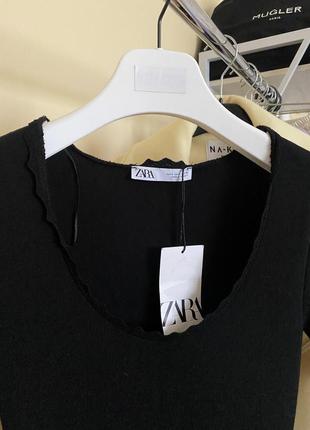 Маленька чорна сукня плаття по фігурі трикотажна бандажна zara платье2 фото