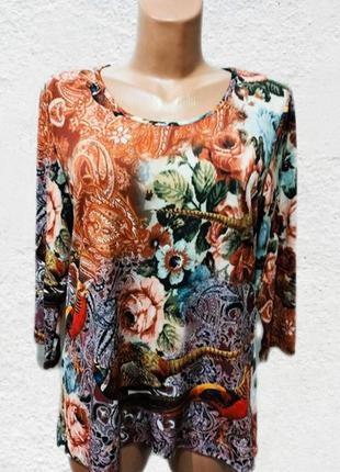 Удобная качественная блузка в принт известного немецкого дизайнера alfredo pauly1 фото