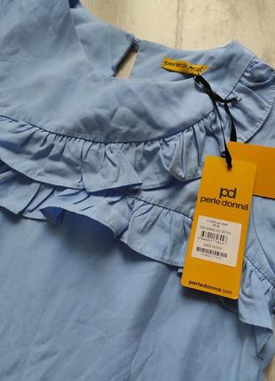 Нова жіноча блакітна нарядна сукня з оборками🔸 perle donna