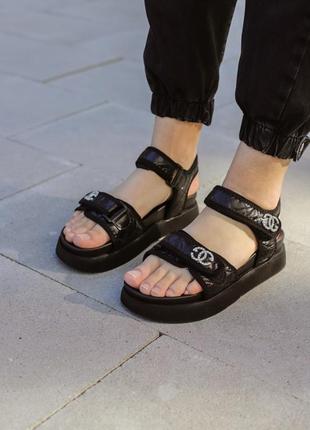 Кожаные сандалии босоножки chanel8 фото