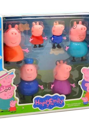 Игровой набор фигурок " семья свинки пеппы ", joy of pig peppa, 6 штук (pp605-6)