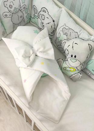 Комплект постельного белья с мишками для младенцев4 фото
