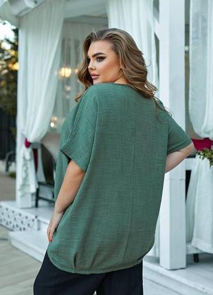 Женская льняная туника свободная блуза оверсайз 3 цвета3 фото