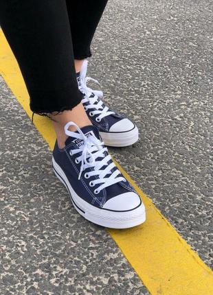 Женские синие кеды converse all star 🆕 короткие кеды конверс10 фото