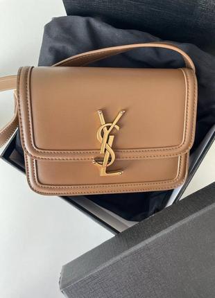 Сумка кожа ив сен лоран saint laurent black classic bow tie solferino brown mini
