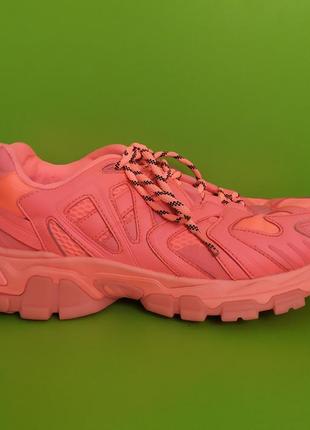 Bershka all neon multi-piece sneaker, яркие оранжевые кроссовки сникерсы, 3910 фото